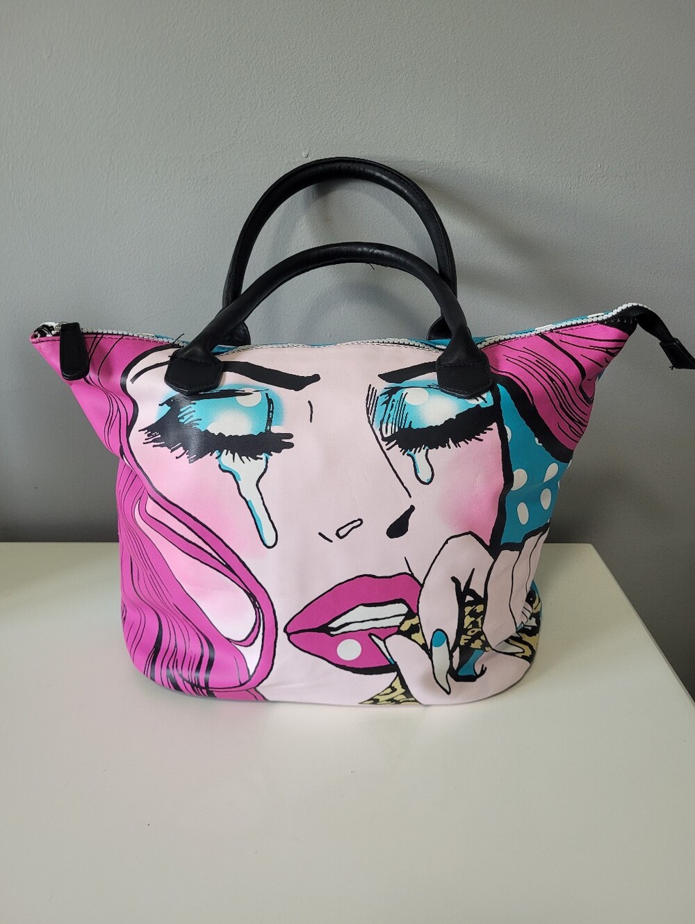 Vintage Iron Fist Oh No! Pop Art Tote Bag, GUC